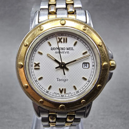 Raymond Weil Tango Watch Women 28mm White Dial Two Tone Date Round 5360 New BatA0