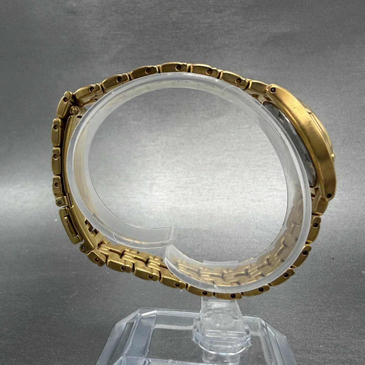 Seiko Watch Women 26mm Champagne Dial Gold Tone Date Round 7n82-0599 New Batt N58