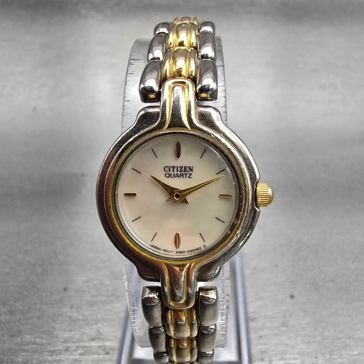 Citizen Watch Women 20mm MOP Dial Two Tone Round 5920-S57308 New Battery Vintage0