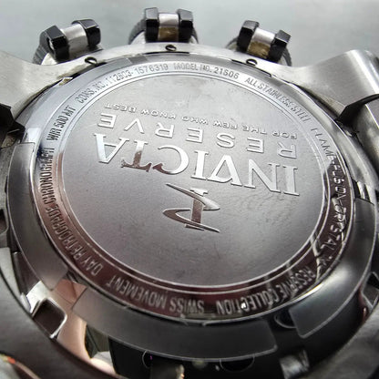 Invicta Reserve Sea Dragon Chronograph Watch Men 52mm Black Dial Silver New Batt9
