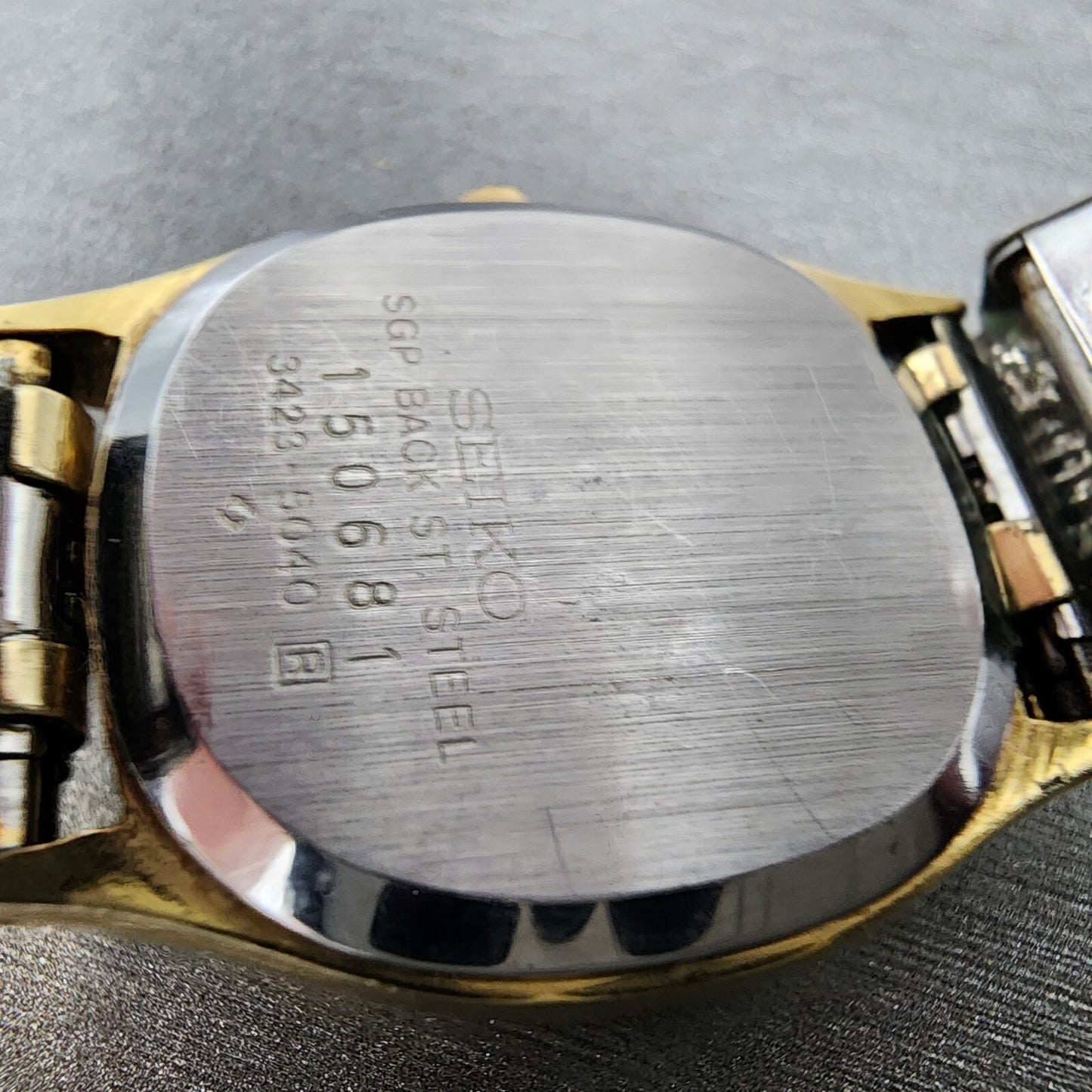VTG Seiko SQ Watch Women 22mm Gold Dial Gold Tone Daydate Oval 34235040 NewBatt9