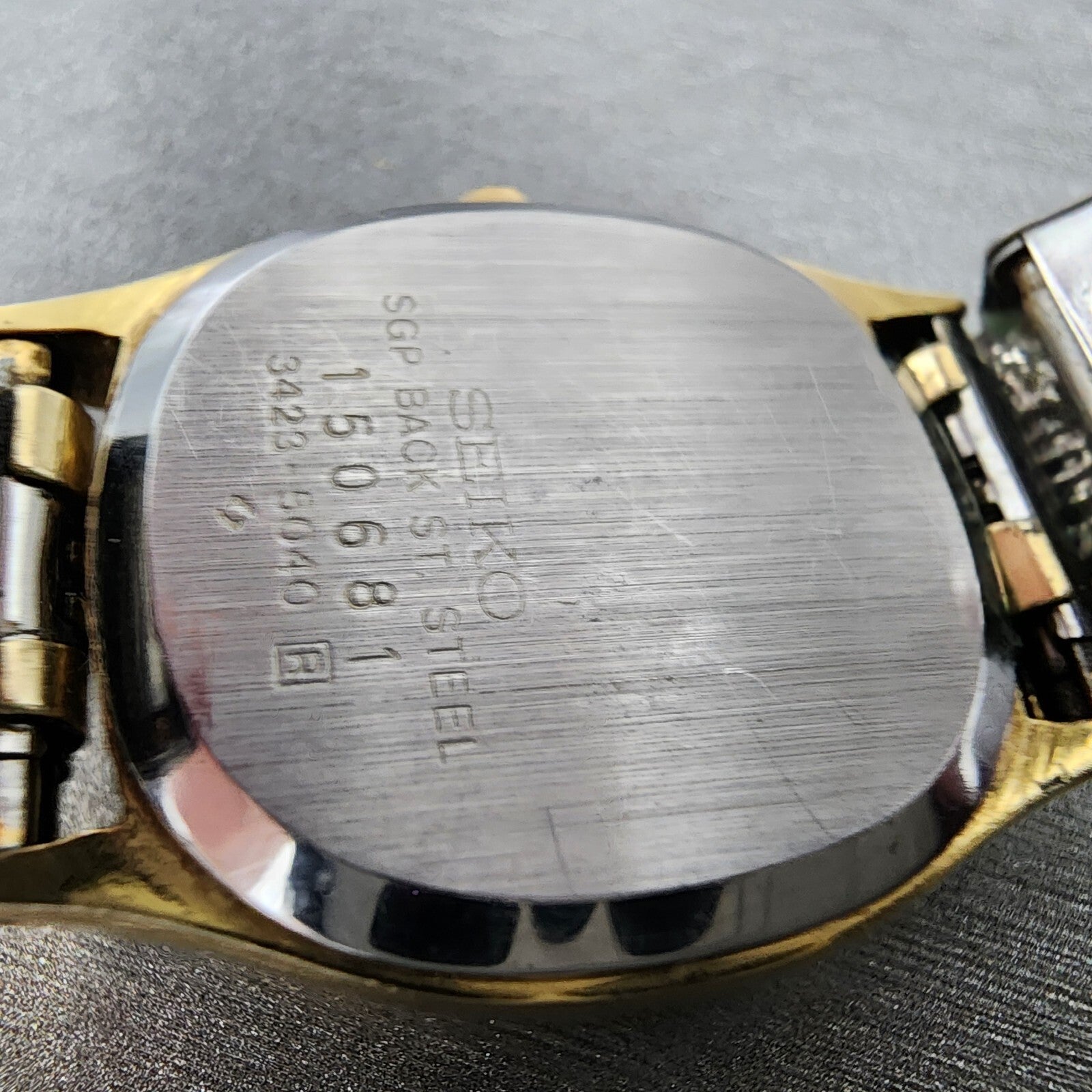 VTG Seiko SQ Watch Women 22mm Gold Dial Gold Tone Daydate Oval 34235040 NewBatt9