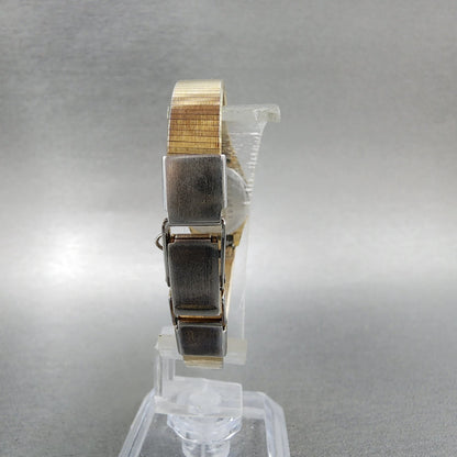 Seiko Watch Women 17mm Gold Dial Gold Tone Round 54205039 New Battery7