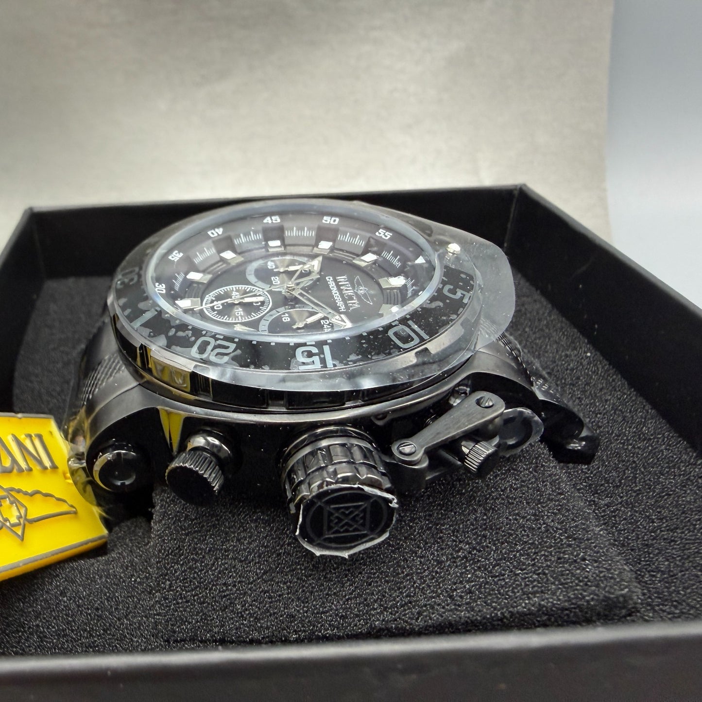 Invicta Coalition Force Chrono Watch Men 52mm Black Dial Black Tone Date 327275