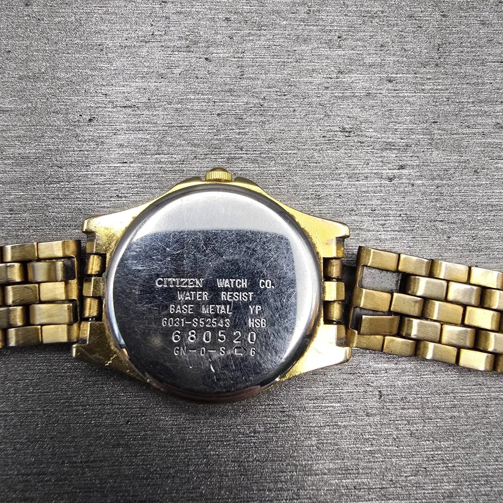 Citizen Watch Women 24mm Gold Dial Gold Tone Round READ!!!! 6031-S52543 New Batt10
