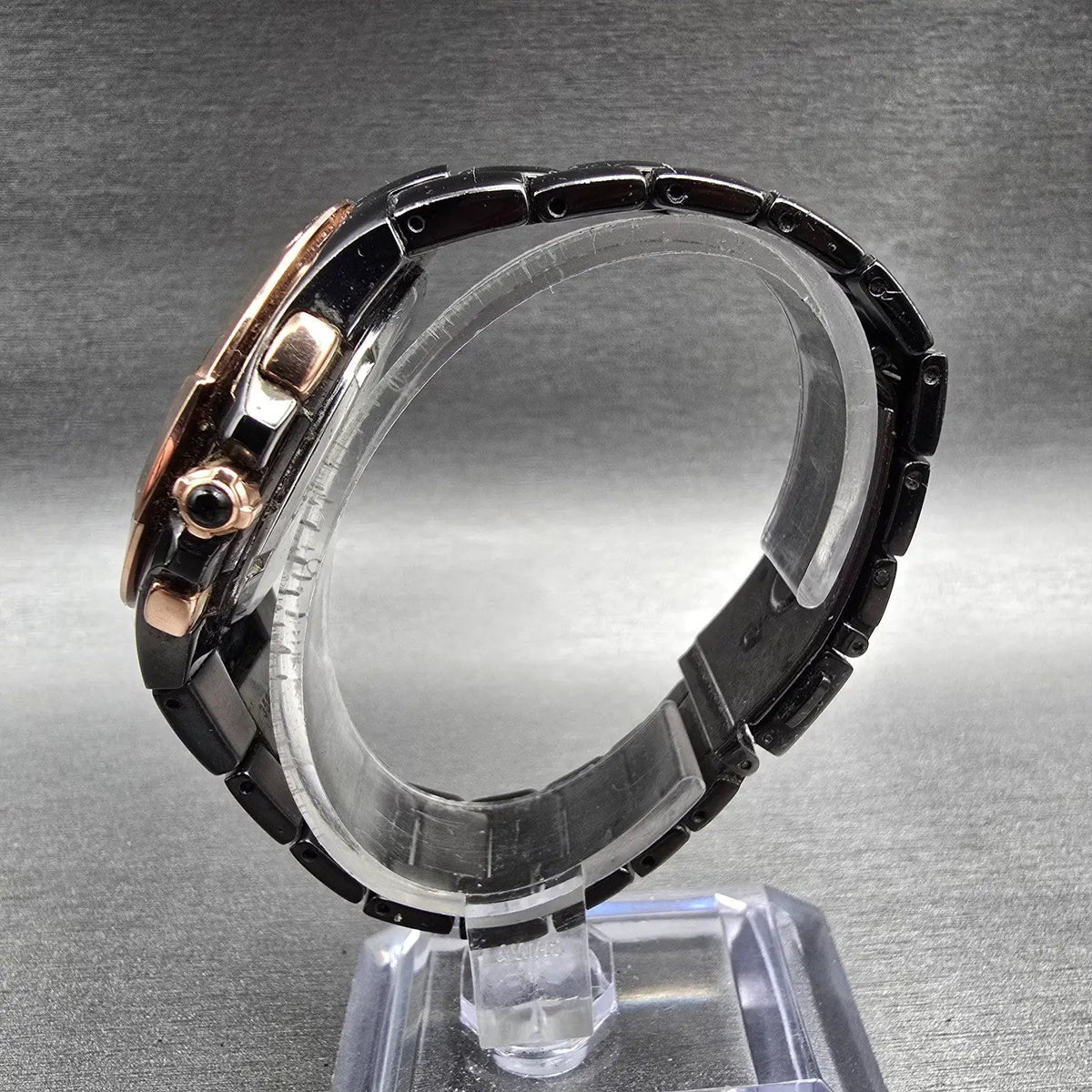 Seiko Coutura Watch Men 40mm Black Dial Two Tone Chrono Date 7T62-0FA0 New Batt6
