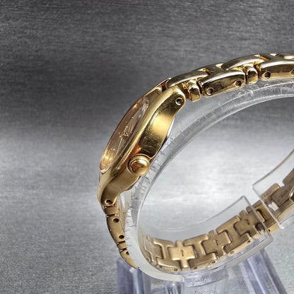 Seiko Watch Women 17mm Gold Dial Gold Tone Oval 1N01-0CS0 New Battery Vintage2