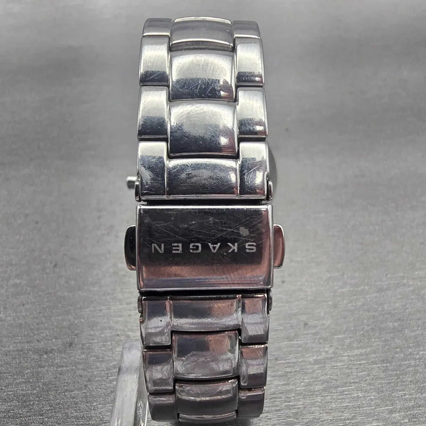 Skagen Watch Women 32mm MOP Dial Silver Tone Daydate Round 990SSX New Battery7