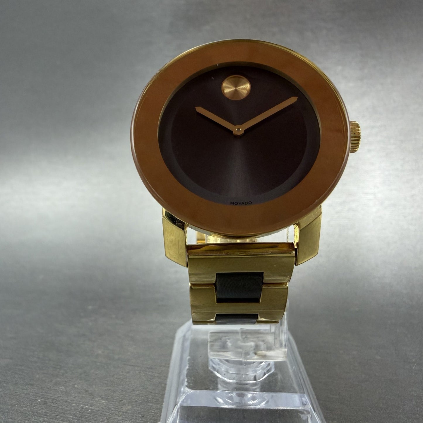 Movado Bold Watch Women 36mm Black Dial Two Tone Round 3600338 New Battery5
