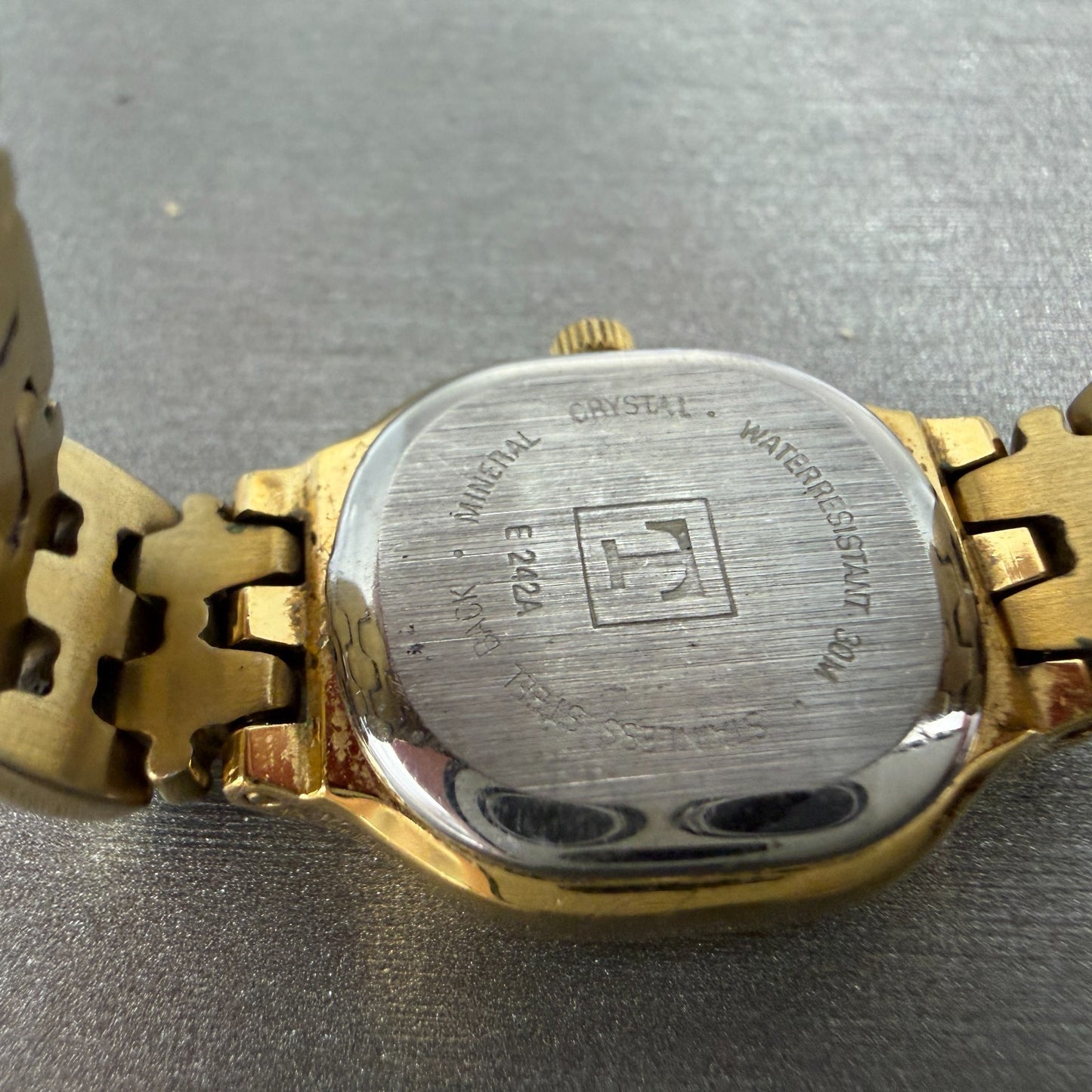 Tissot Tank Watch Women 19mm White Dial Gold Tone Rectangle New Battery VTG ABCD9