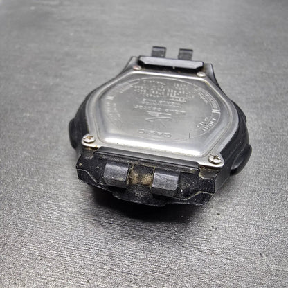 Casio Wave Ceptor Watch Men 43mm Black Dial Silver Analog Digital Solar WVA-430J10