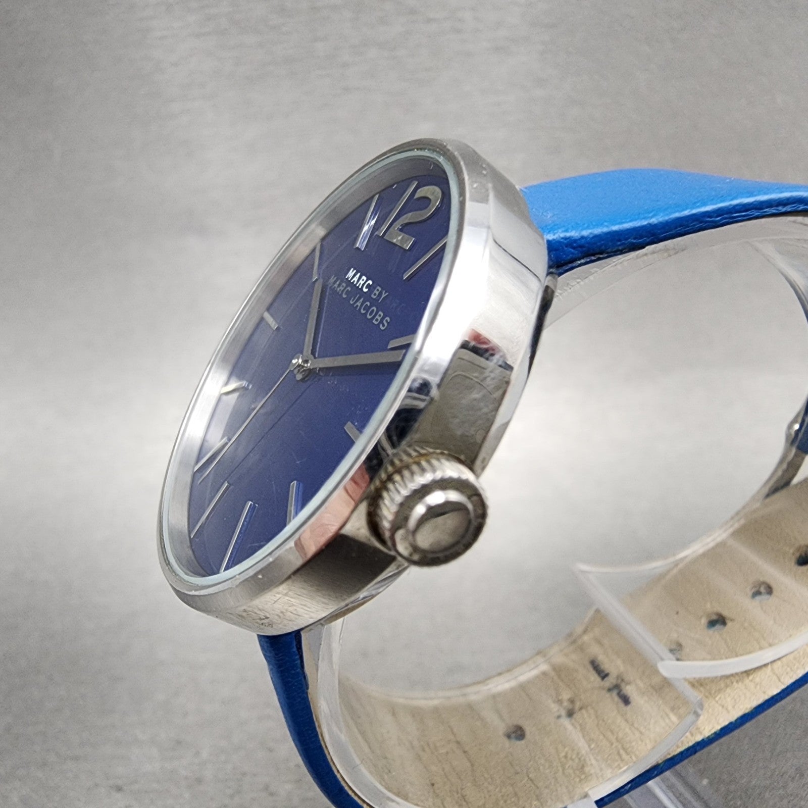 Marc Jacobs Peggy Watch Women 36mm Blue Dial Steel Round MBM1364 New Battery2