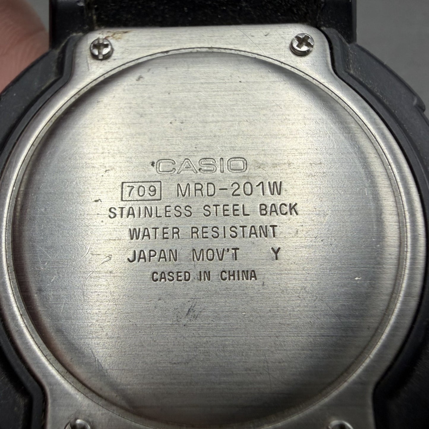 Casio Dive Watch Men 43mm Black Dial Black Tone Daydate MRD-201W New Battery6