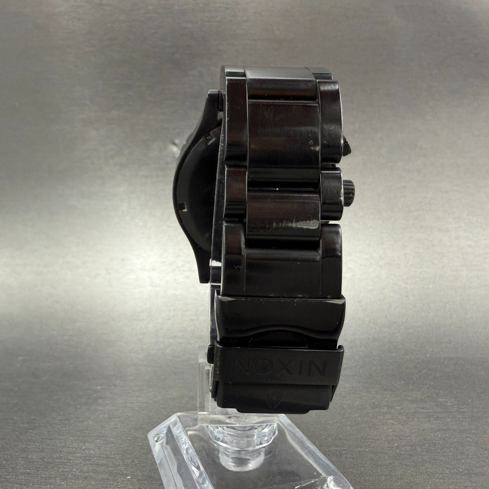 Nixon 42-20 Chrono Watch Women 42mm Black Dial Black Tone Date New Battery7