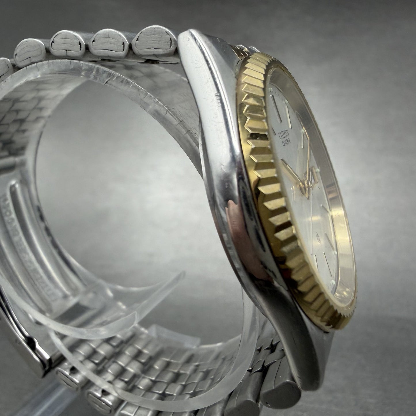 Citizen CQ President Watch Men 36mm Silver Dial Two Tone Daydate Round New batt3