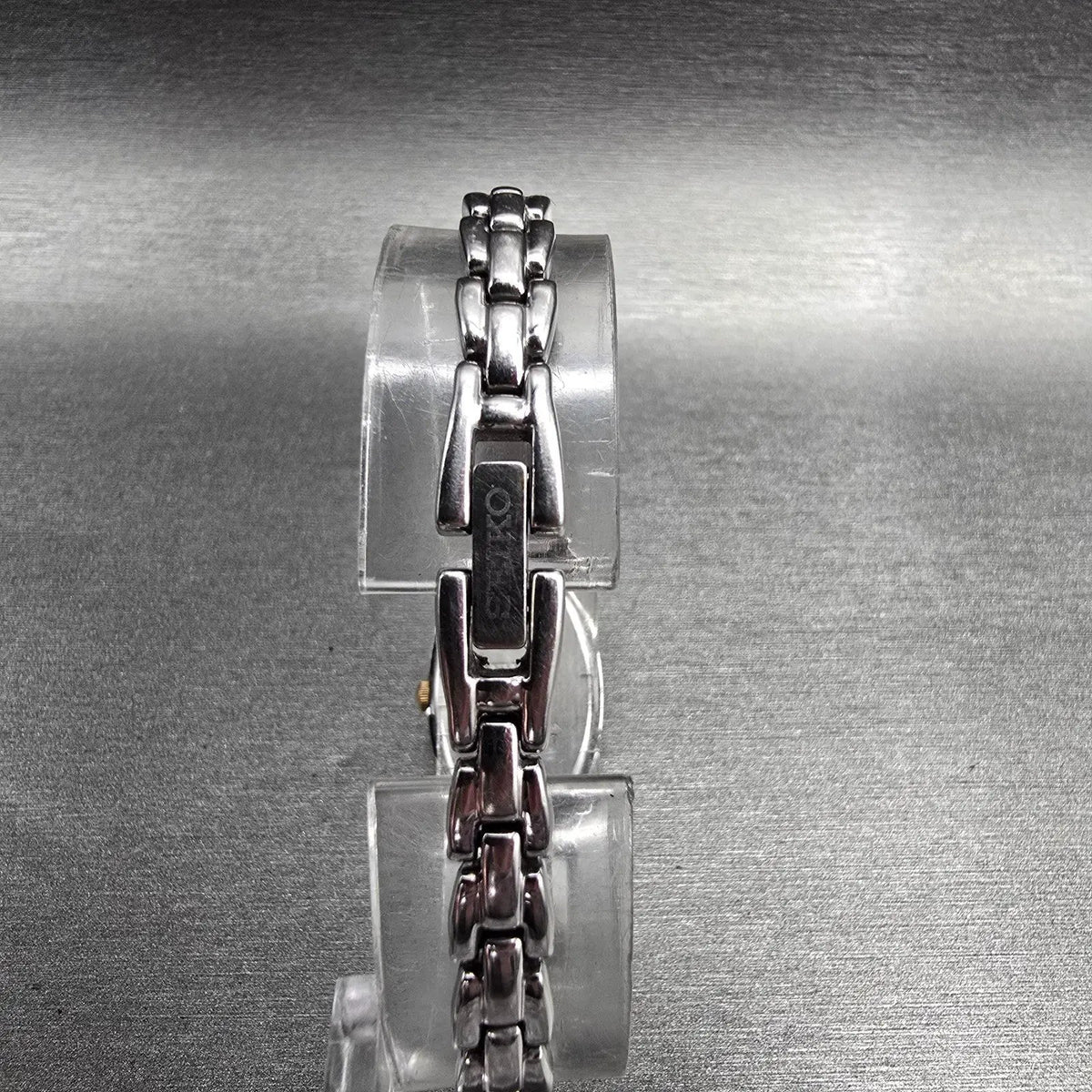 Seiko Watch Women 16mm Black Dial Two Tone Oval 1N00-0PB0 New Battery Vintage7