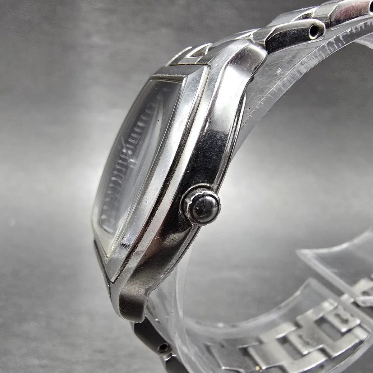 Citizen Wicca Watch Women 24mm Black Dial Silver Tone Rectangle E031-S06441 Runs2