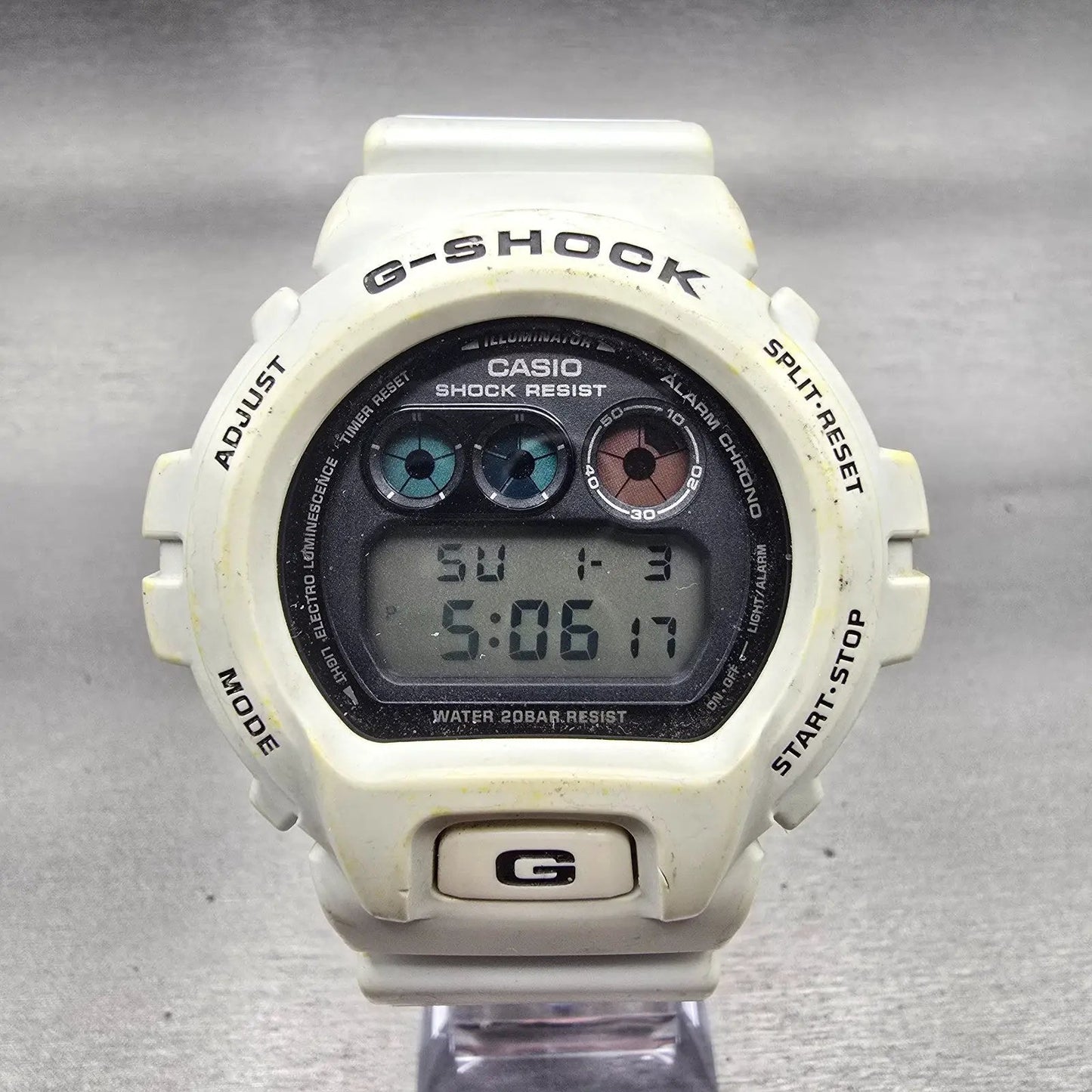 Casio G-Shock DW-6900FS Watch Men 51mm Black White Chronograph Alarm New Battery0