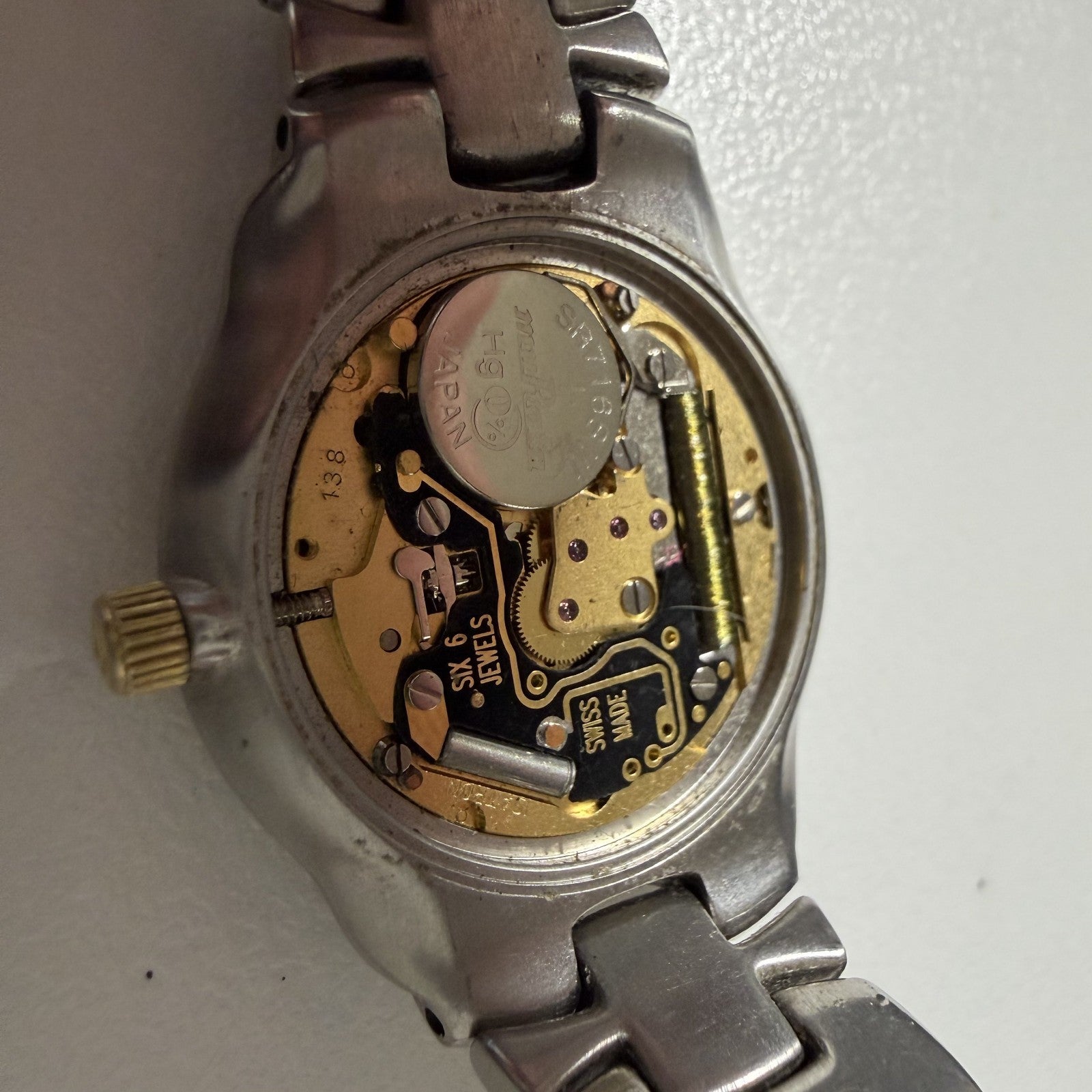 Bulova Accutron Watch Women 26mm White Dial Two Tone Date 28M04 New Batt READ!!!1