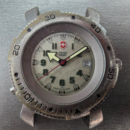 Victorinox Swiss Army Sportline Watch Men 40mm White Dial Silver Date PARTS SWER2