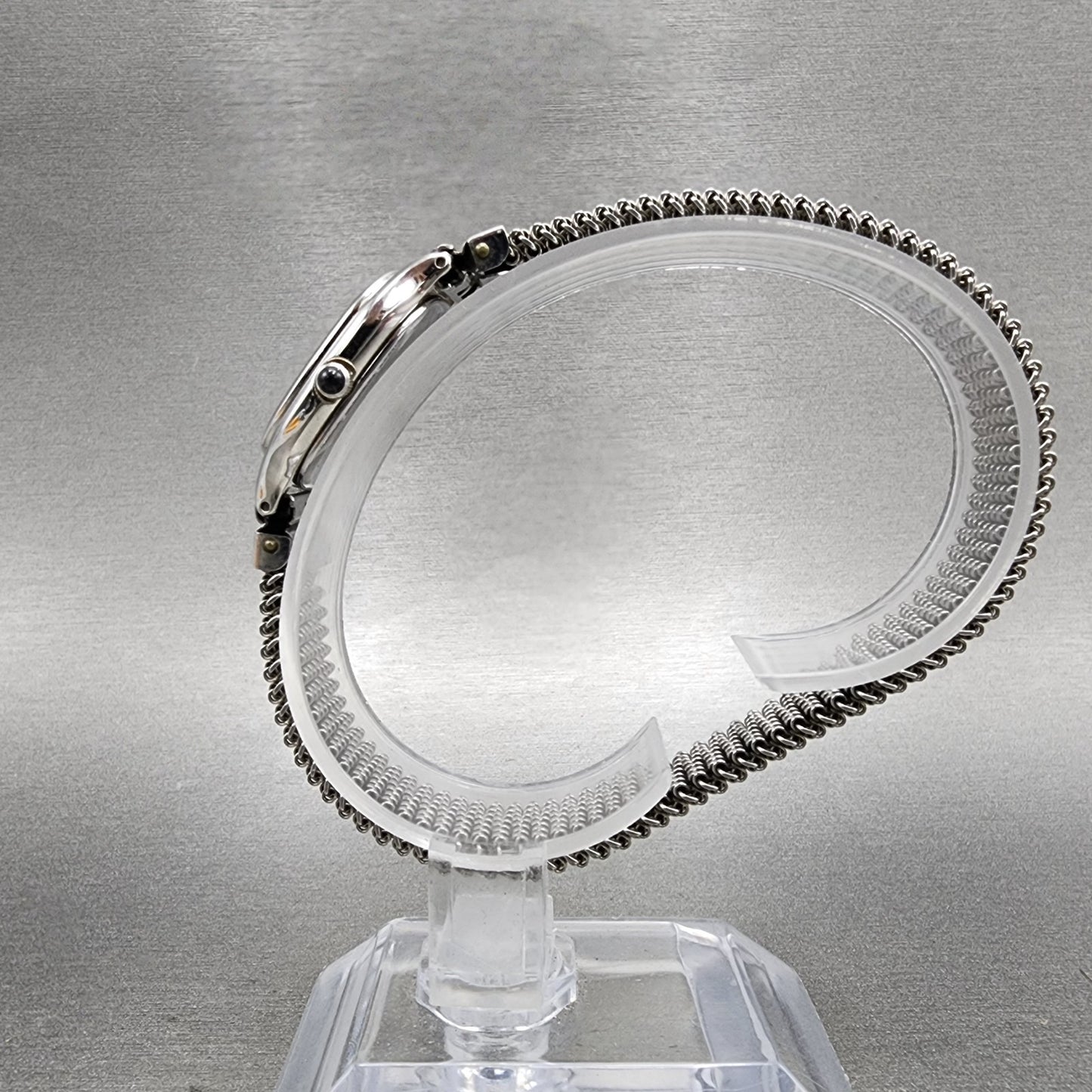 Seiko Exceline Tank Watch Women 21mm Silver Dial Silver Tone 3f315a00 New Batt6