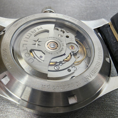 Hamilton Khaki Field Murph Watch Men 38mm Black Dial Steel Automatic H704057309