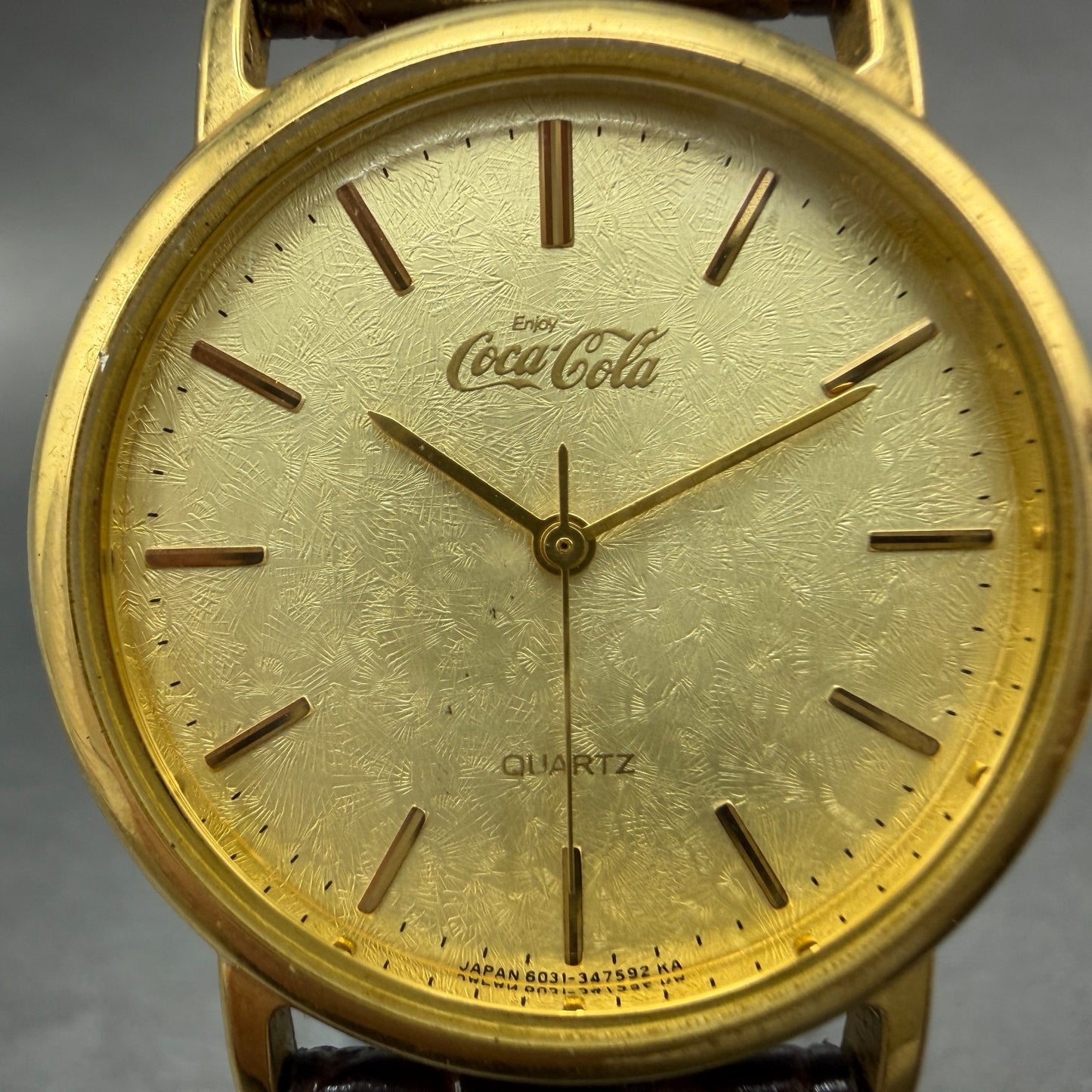 Citizen Coca Cola Watch Unisex 32mm Gold Dial Gold Tone Round New Battery1