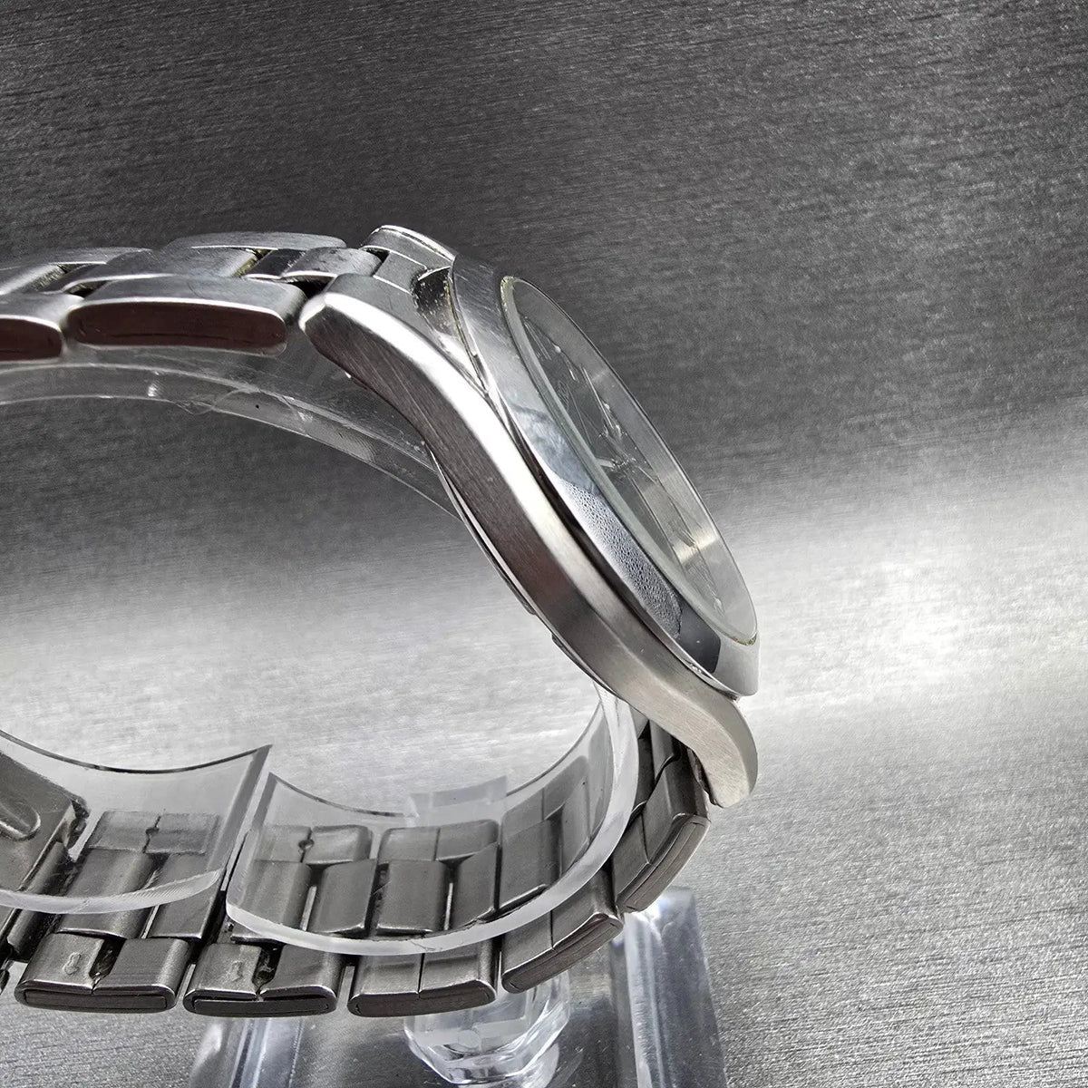 Seiko Watch Men 37mm Black Dial Silver Daydate Round 7N43-9070 New Battery JP23