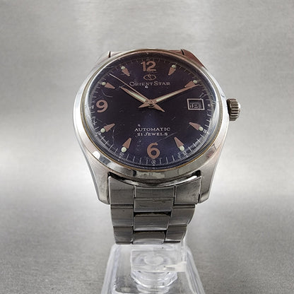 Orient Star Watch Men 38mm Blue Dial Steel Date Automatic Round Runs ER0MC05