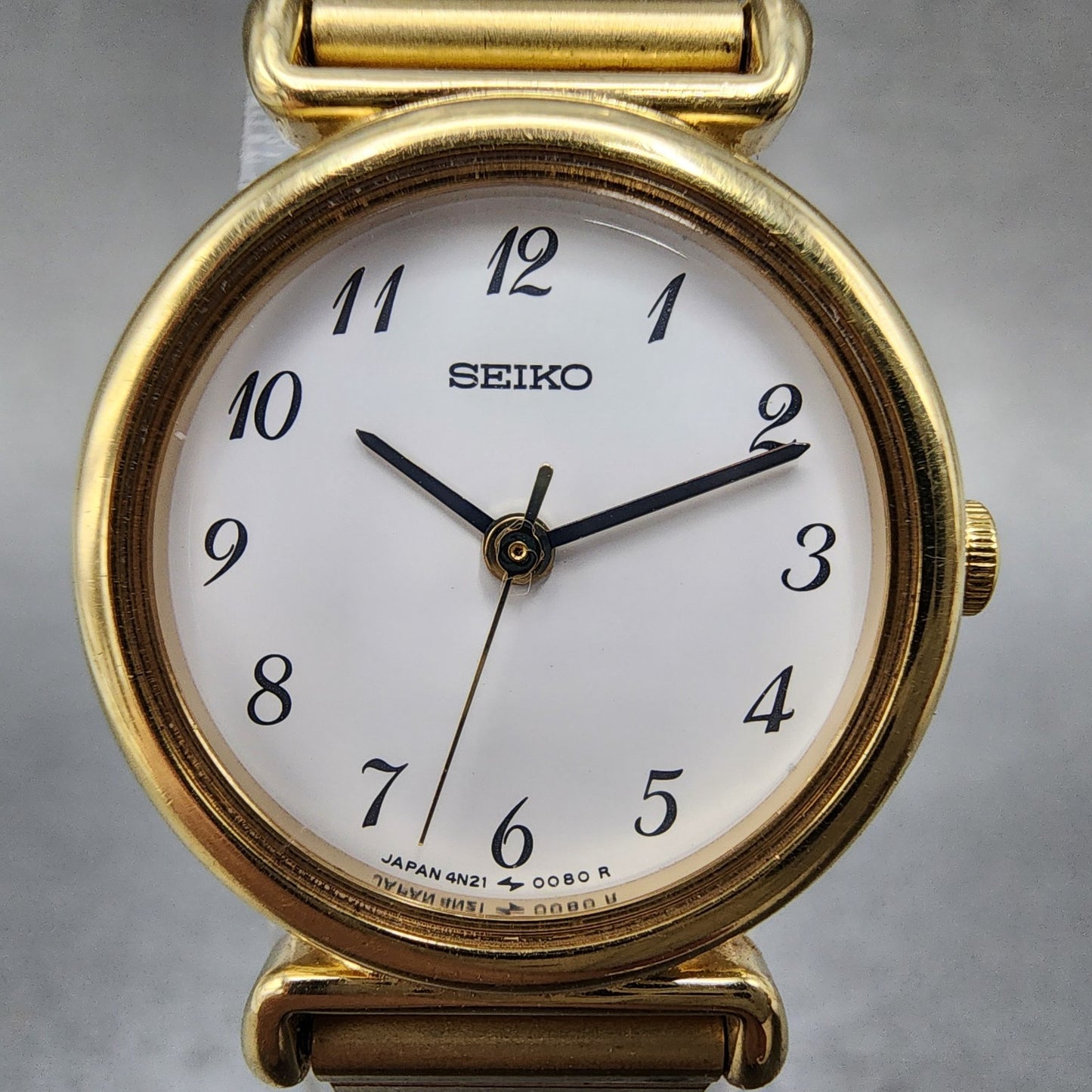 Seiko Watch Women 22mm White Dial Gold Tone Round 4n210052 New Battery2