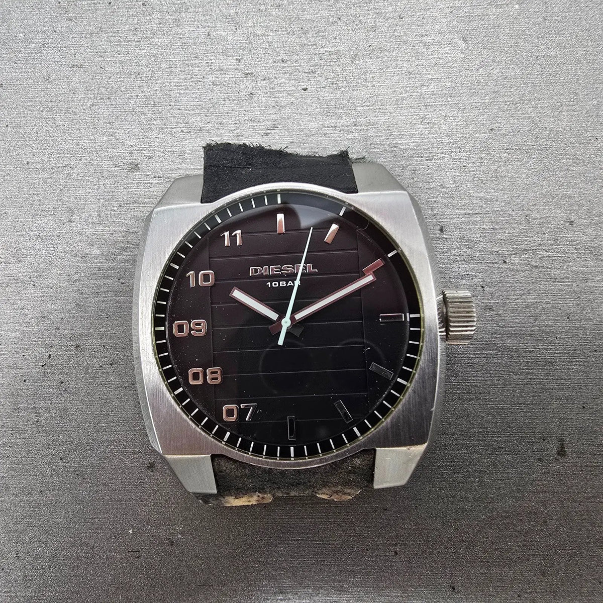 Diesel Watch Men 44mm Black Dial Silver Tone Octagon DZ1391 New Battery0