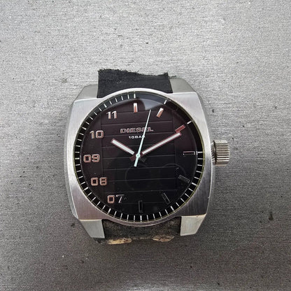 Diesel Watch Men 44mm Black Dial Silver Tone Octagon DZ1391 New Battery0