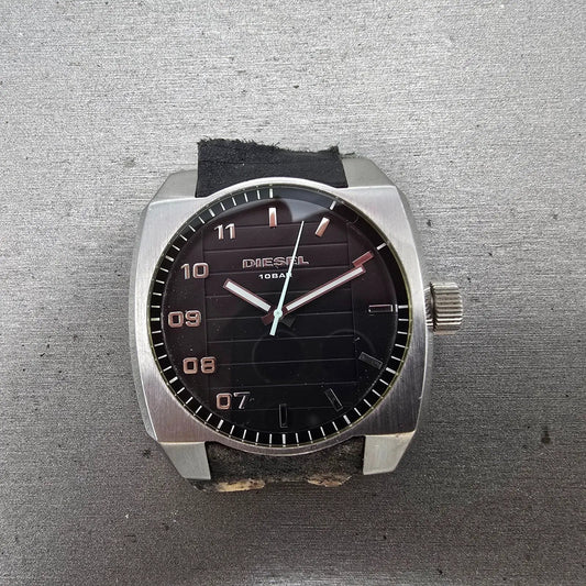 Diesel Watch Men 44mm Black Dial Silver Tone Octagon DZ1391 New Battery0