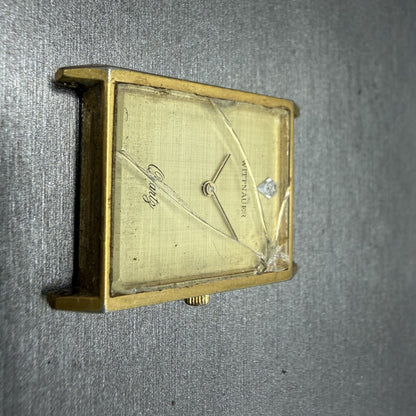 Wittnauer Tank Watch Men 25mm Champagne Dial Gold Tone Rectangle Vintage PARTS7