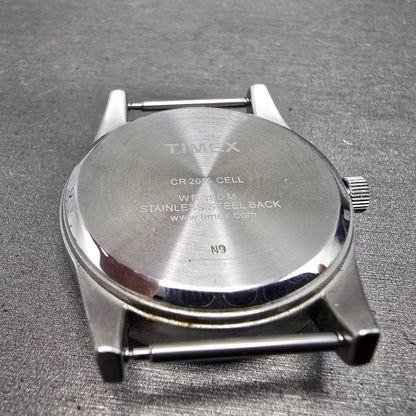 Timex Prepetual Calendar Watch Men 37mm Gray Dial Silver Tone Daydate PARTS10