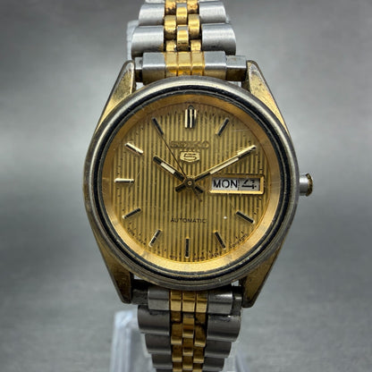 Seiko 5 Automatic Watch Women 24mm Champagne Dial TwoTone Daydate 2906-0610 PART0