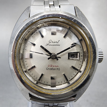 Orient Lausanne Watch Women 25mm Silver Dial Steel Date Round Runs 4133040001