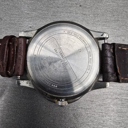 Timex Expedition Watch Men 39mm White Dial Silver Tone Date Round New Battery 8910