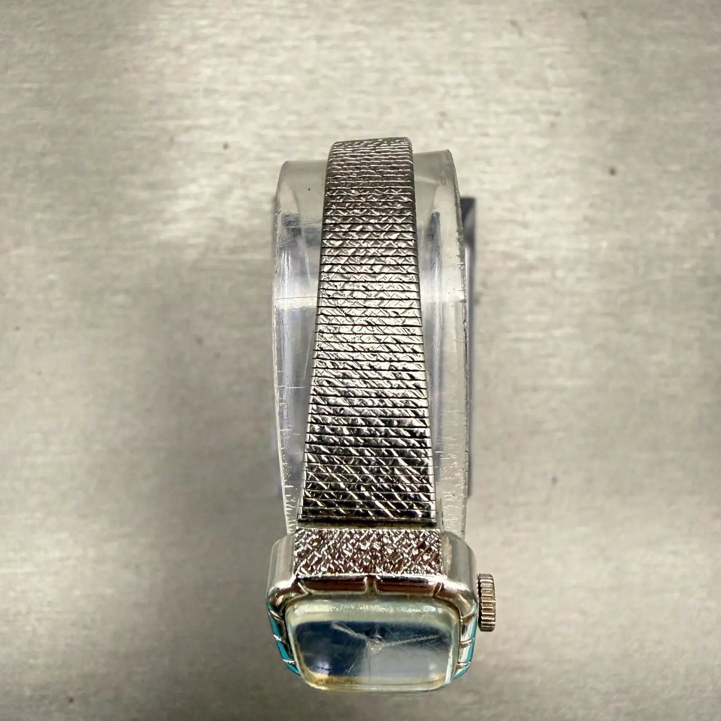 Seiko Watch Women 17mm Blue Dial Silver Tone Rectangle 11-5179 Vintage Works4