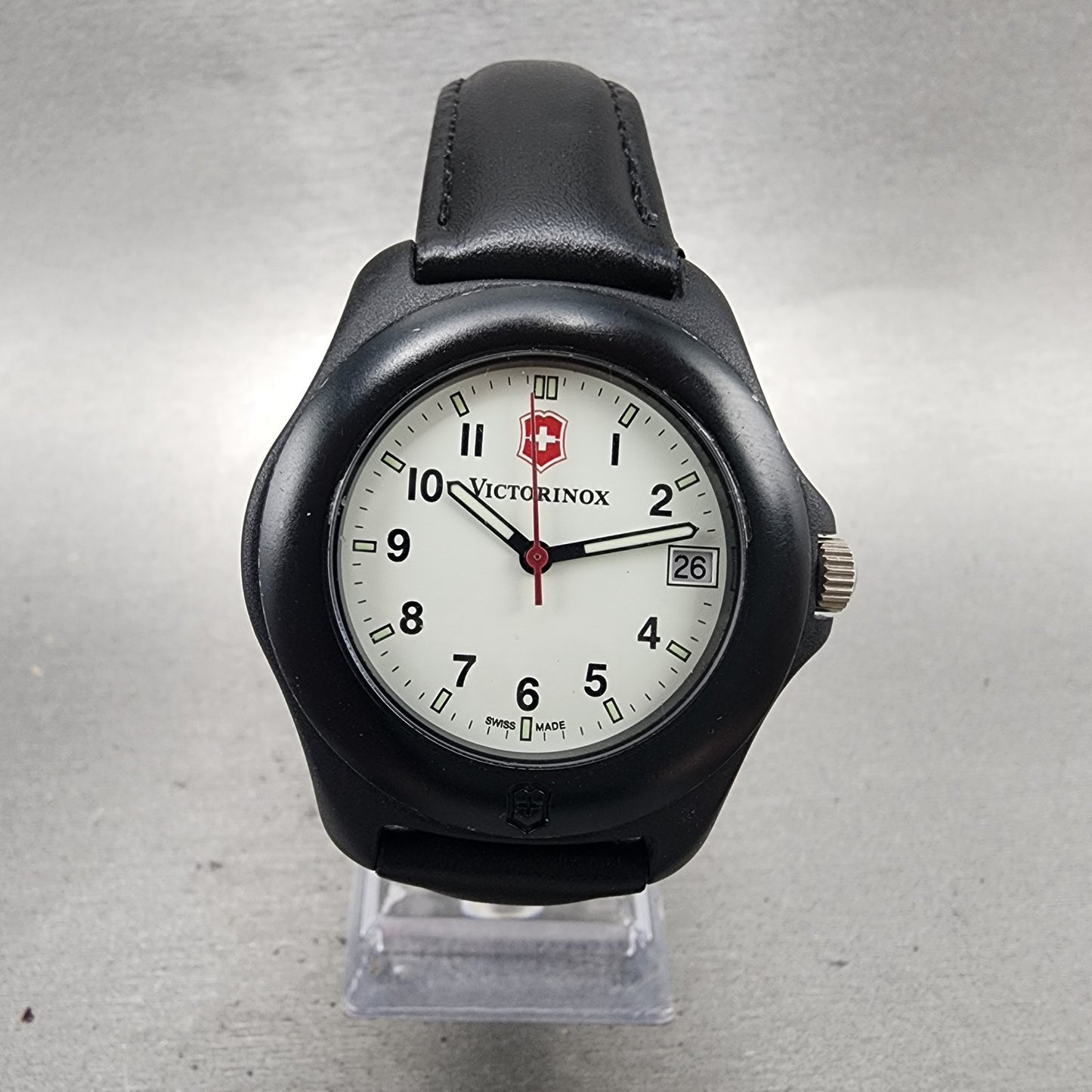 Victorinox  Swiss Army Watch Men 37mm White Dial Black Tone Date Round New Batt0