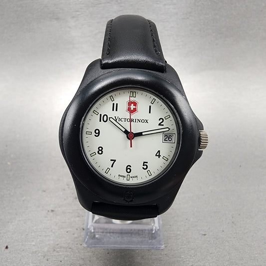 Victorinox  Swiss Army Watch Men 37mm White Dial Black Tone Date Round New Batt0