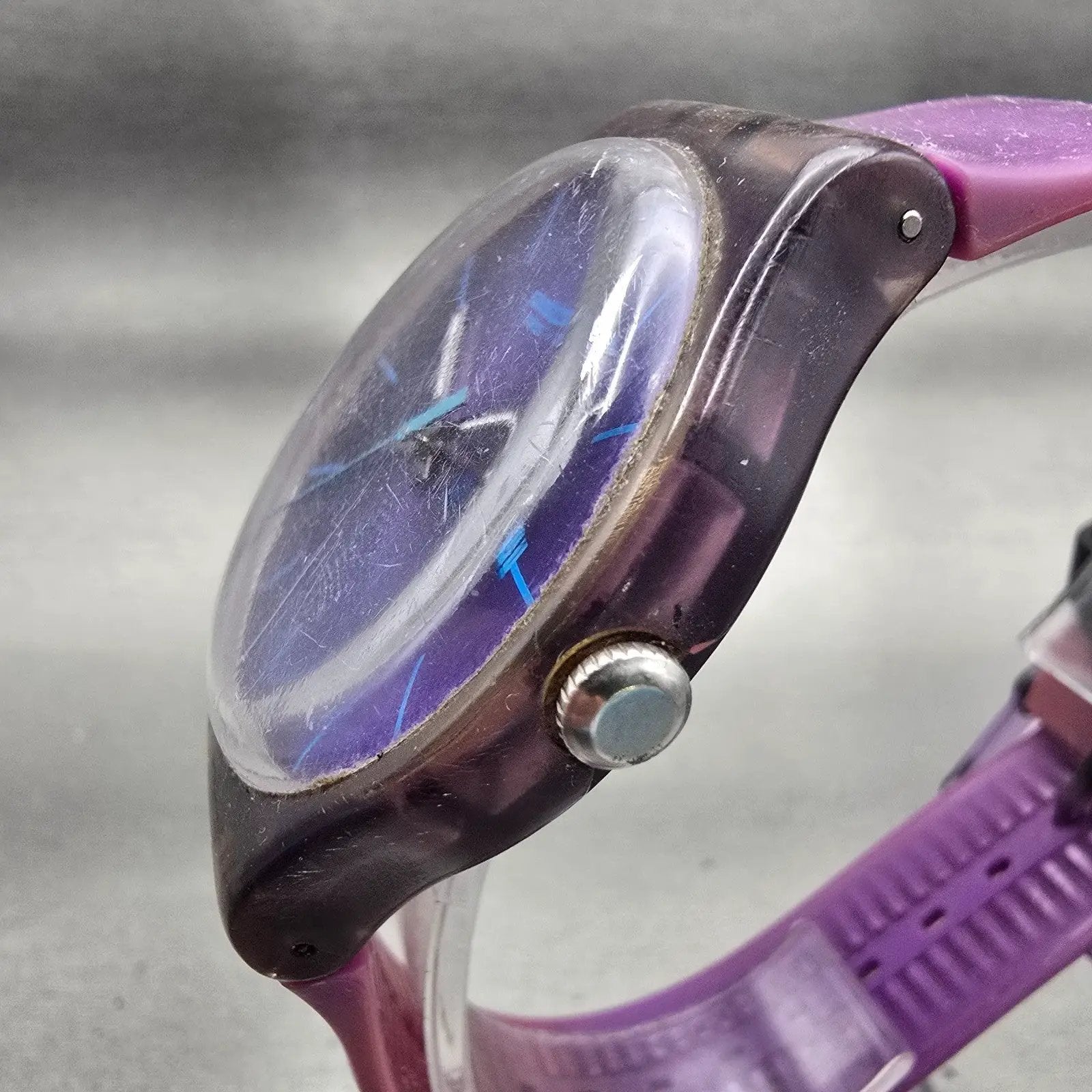 Swatch PURPLE REBEL Watch Men Purple Dial Purple Daydate SUOV702 New Battery2