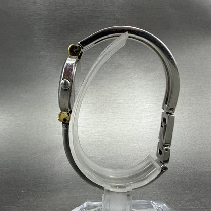 Movado Harmony Watch Women 23mm Black Dial Two Tone bangle Round New Battery AB6