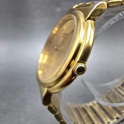 Seiko SX Watch Men Champagne Dial Gold Tone Round V701-1S50 PARTS Vintage4