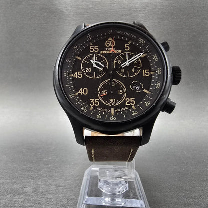Timex Expedition Field Chronograph Watch Men 43mm Black Dial Black New Battery5
