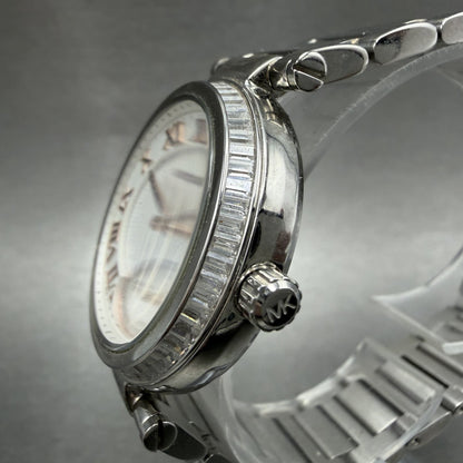 Michael Kors Skylar Watch Women 33mm White Dial Silver Tone Round New Battery2