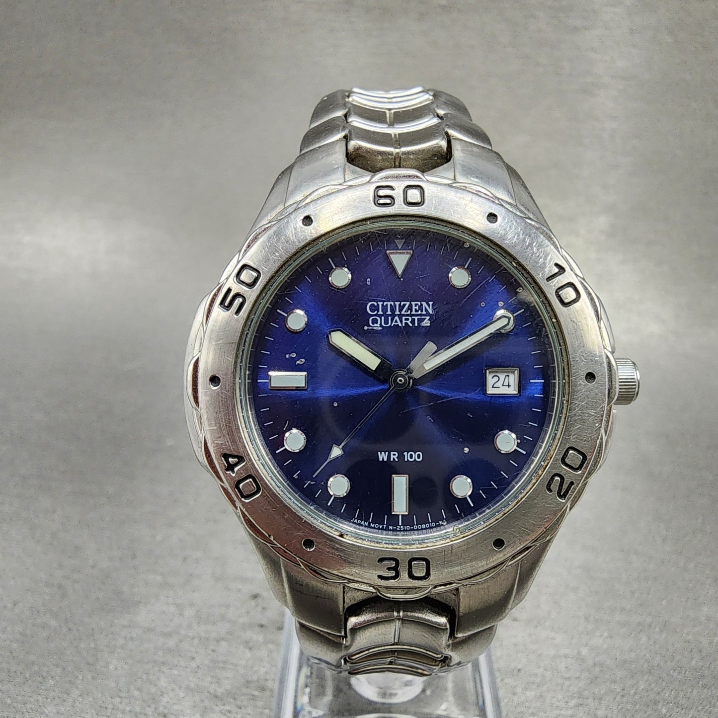 Citizen Watch Men 39mm Blue Dial Silver Tone Date 2510S92308 Round PARTS0
