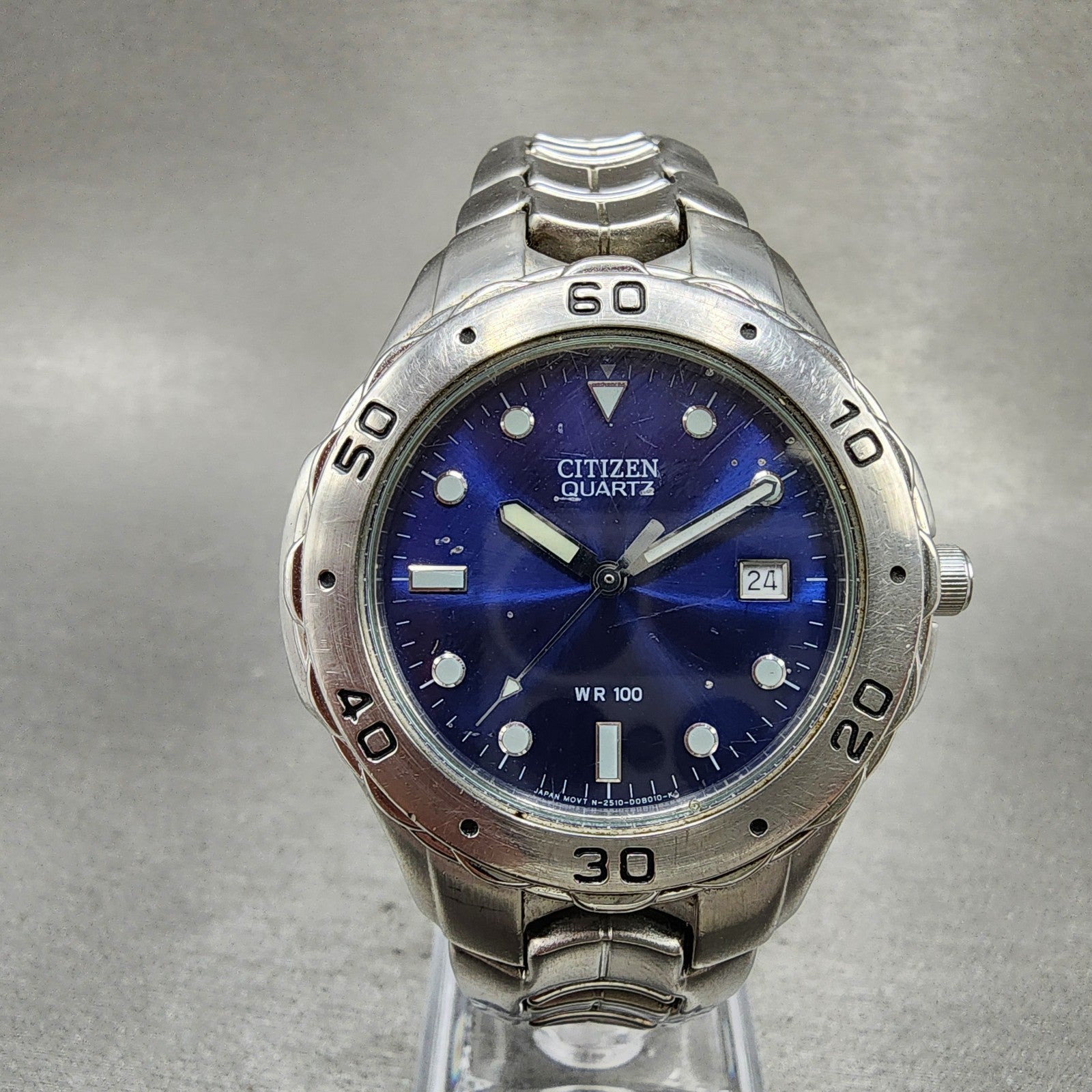 Citizen Watch Men 39mm Blue Dial Silver Tone Date 2510S92308 Round PARTS0
