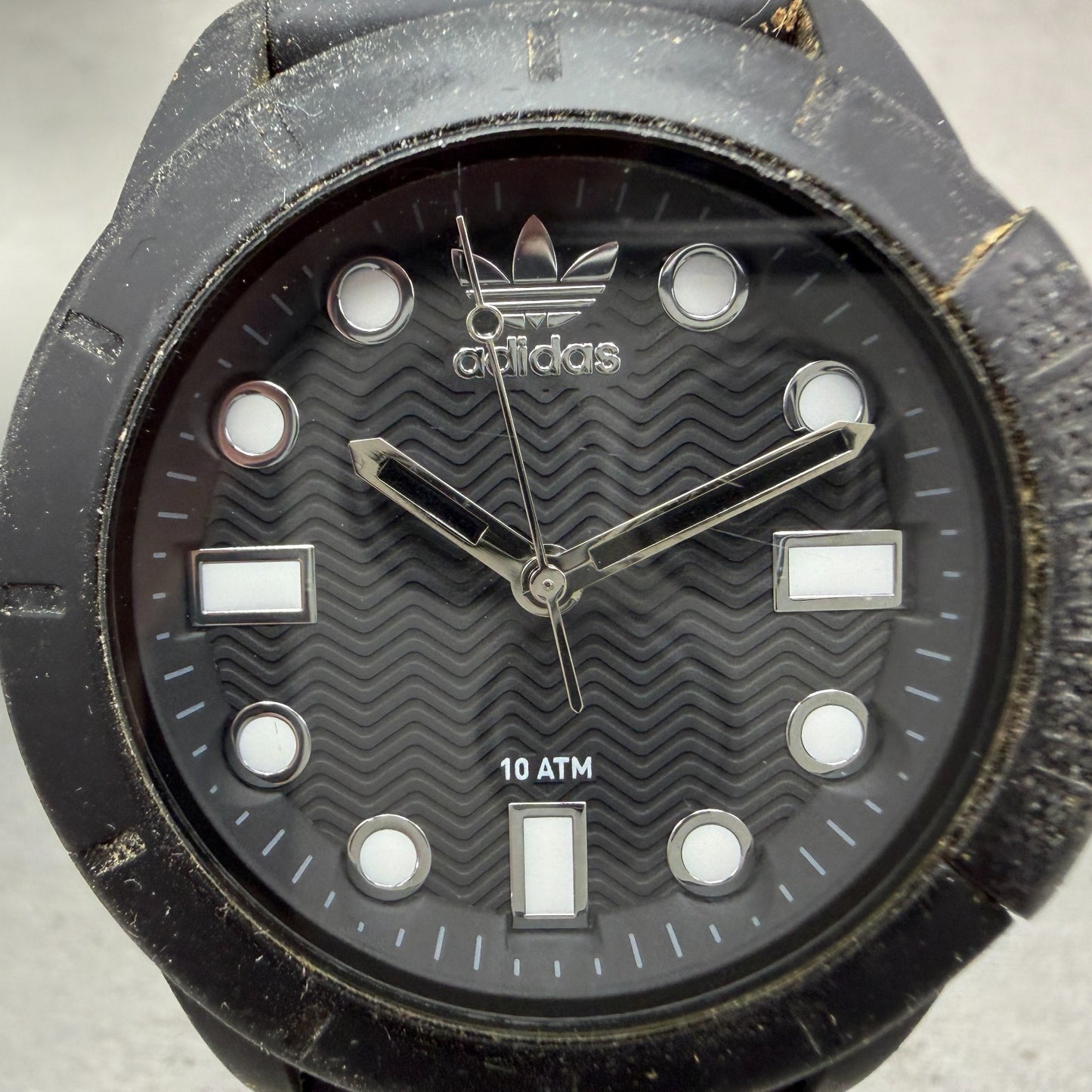Adidas Watch Men 44mm Black Dial Black Tone ADH3101 Round New Battery1