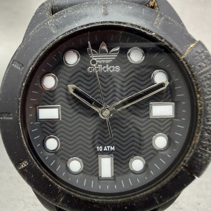 Adidas Watch Men 44mm Black Dial Black Tone ADH3101 Round New Battery1